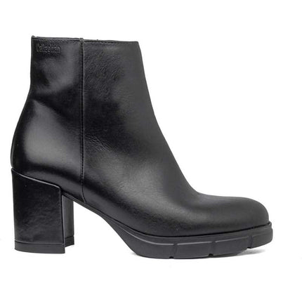 Women's Black Leather Ankle Boots