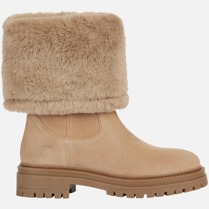 Botas de mujer de ante beige