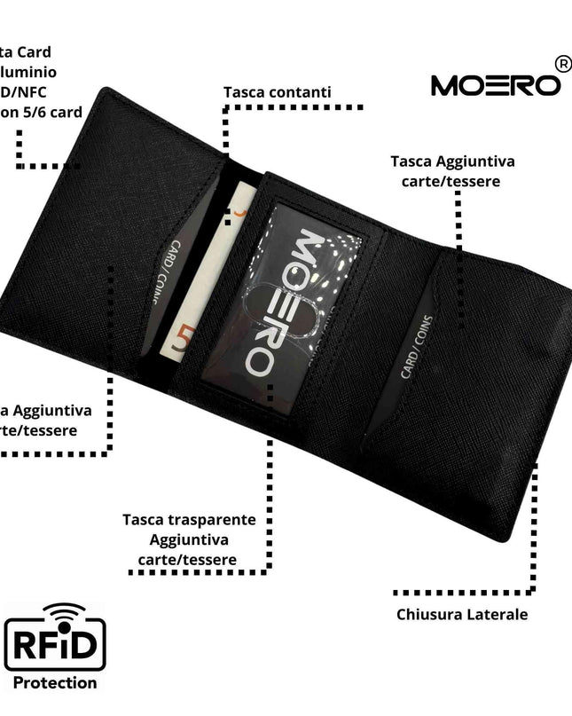 Moero PRO PLUS SAFFIANO BLACK ZIPBLACK