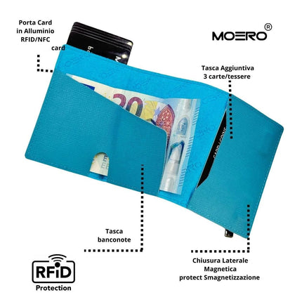 Moero PRO SAFFIANO AZZURRO ZIPAZZURRO