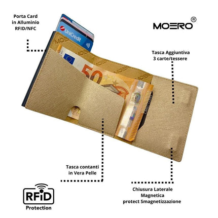 Moero PRO SAFFIANO GOLD ZIPGOLD