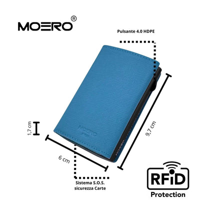 Moero PRO SAFFIANO AZZURRO ZIPAZZURRO